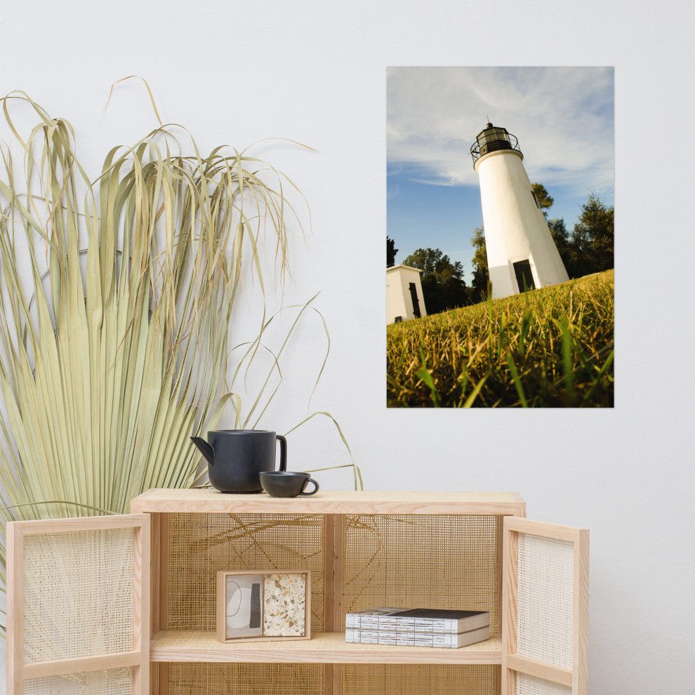 Turkey Point Lighthouse Landscape Photo Unframed Wall Art Print, 24" X 36"