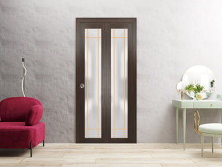 Bi-fold Doors 84 x 80 | Planum 2113 Chocolate Ash  | Sturdy Tracks