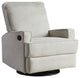 Bailey Wood Upholstered Swivel Glider and Recliner, Dove