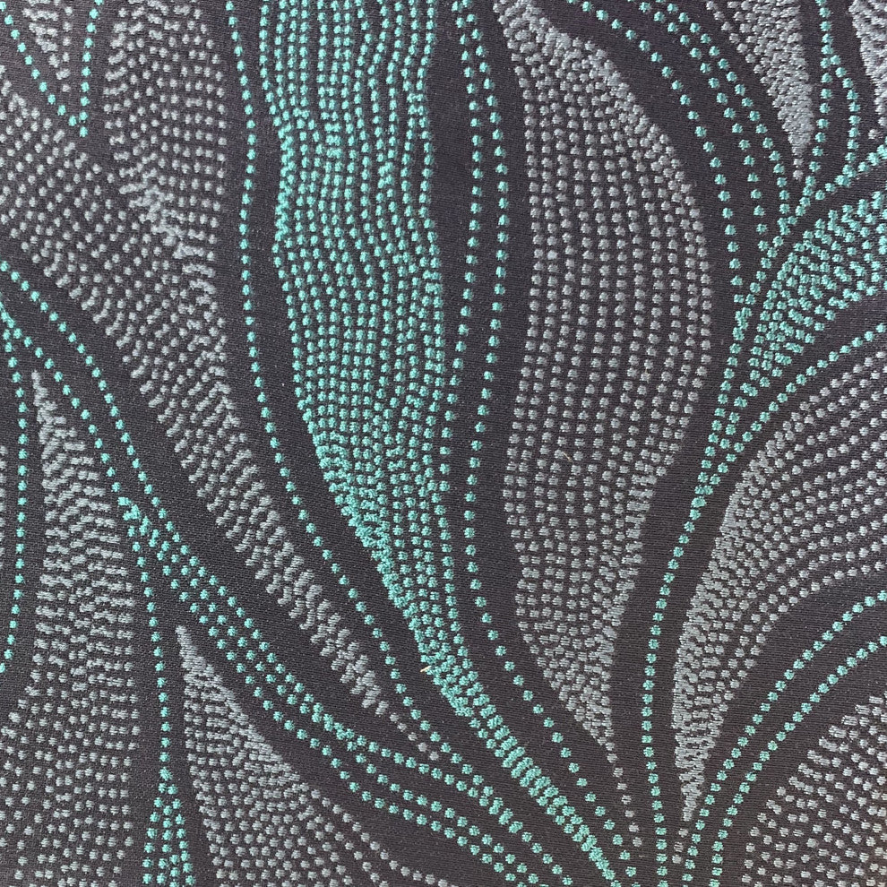 Plutus Blue Leafs Floral Luxury Throw Pillow, 22"x22"