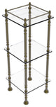 Three Tier Etagere with 14" x 14" Shelves, Antique Brass