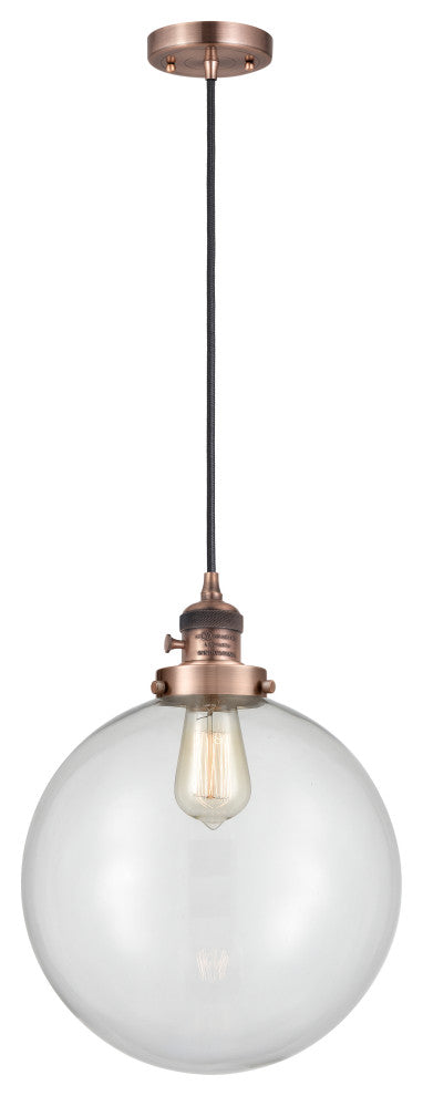 INNOVATIONS 201CSW-AC-G202-12 1-Light Mini Pendant Antique Copper