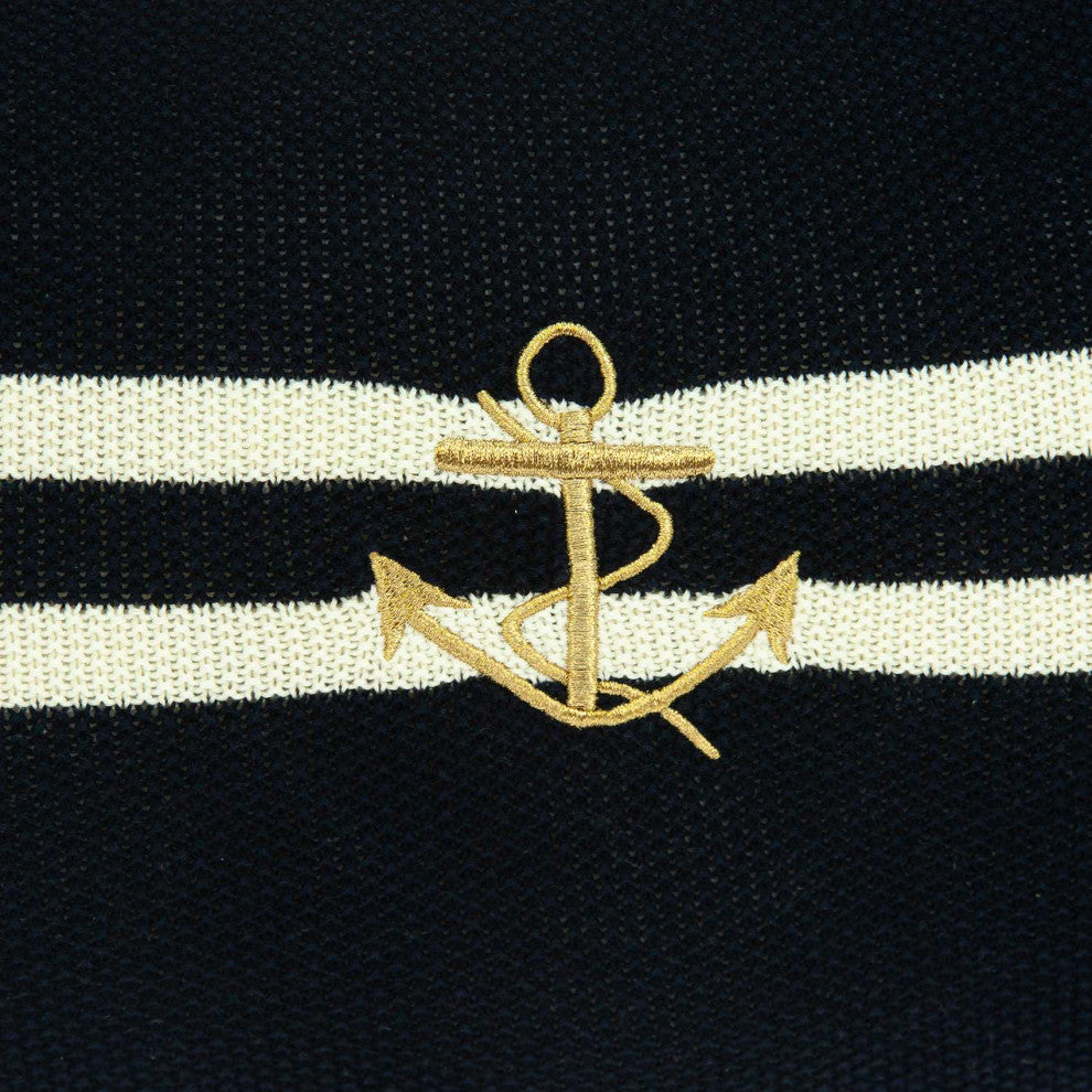 HomeRoots Nautical Navy Blue Anchor Lumbar Pillow Cover