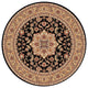 Cambridge 7327 Black, Beige Kashan Medallion, 7'7" Round