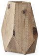 9" Natural Stain Geometric Wooden Vase