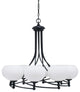 Capri 8-Light Chandelier, Matte Black/White Muslin