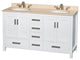 Wyndham WCS141460DWHIVUNOM58 60 Inch Vanity with Oval Sinks and Mirror