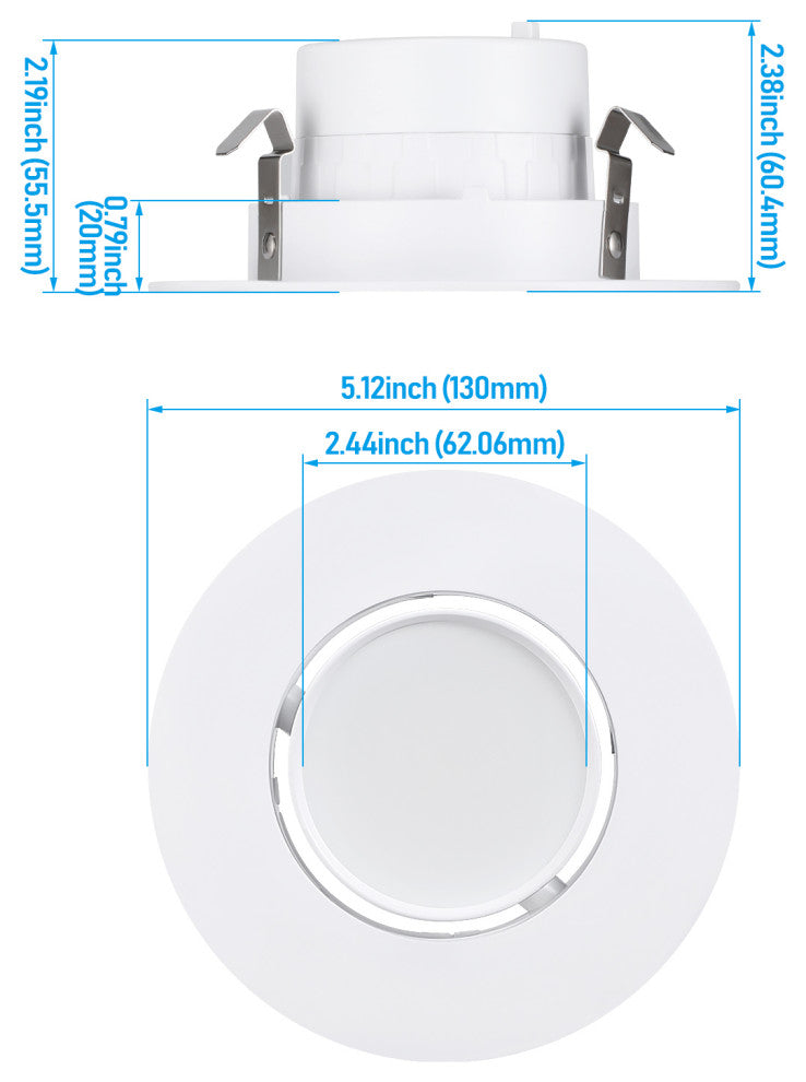 4 Pack 4" 5CCT Gimbal LED Recessed Light Dimmable Retrofit Can Lights