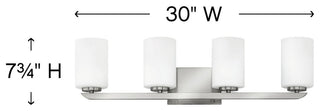 Hinkley Kyra Large Four Light Vanity, Brushed Nickel