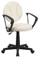 Baseball Task Chair, Brown, Cream
