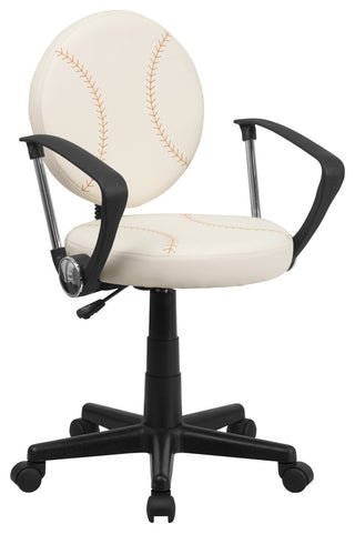 Baseball Task Chair, Brown, Cream