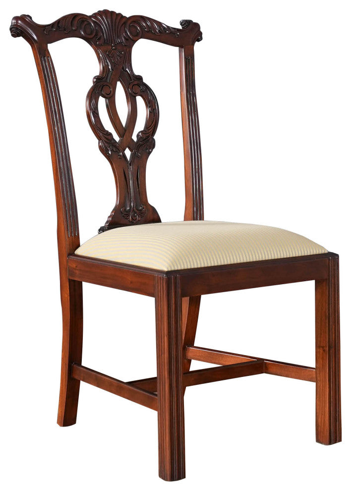 Solid Mahogany Chippendale Side Chair