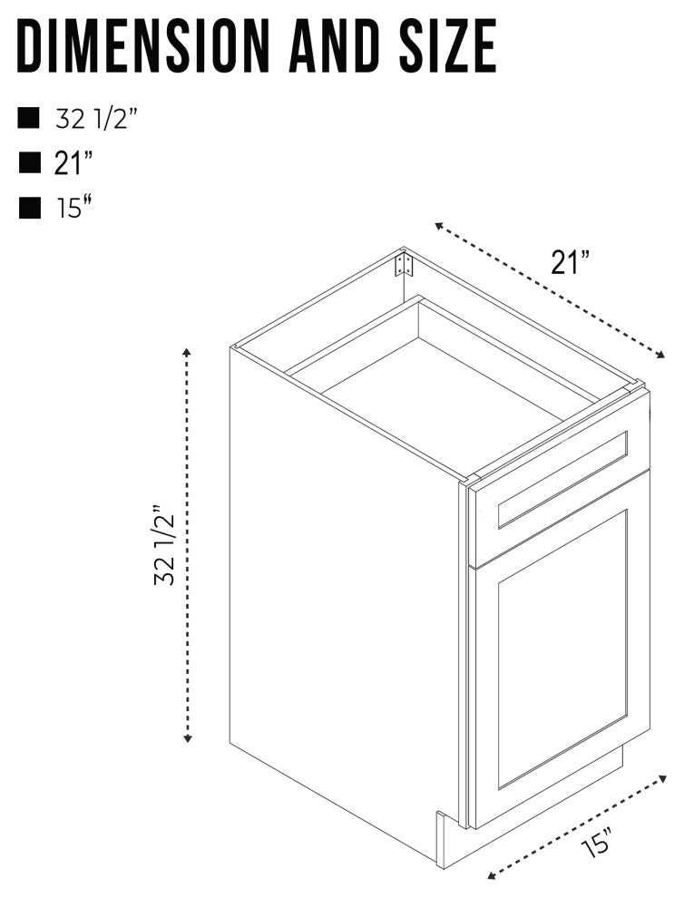 Vanity Art Vanity Cabinet, 15", Brown