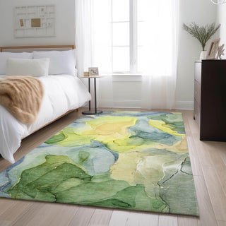 Premium Machine Washable Mayfield AMF504 Yellow 5' x 7'6" Rug