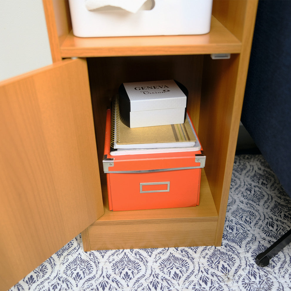 Sintechno End Table With Shelf and Cabinet Storage
