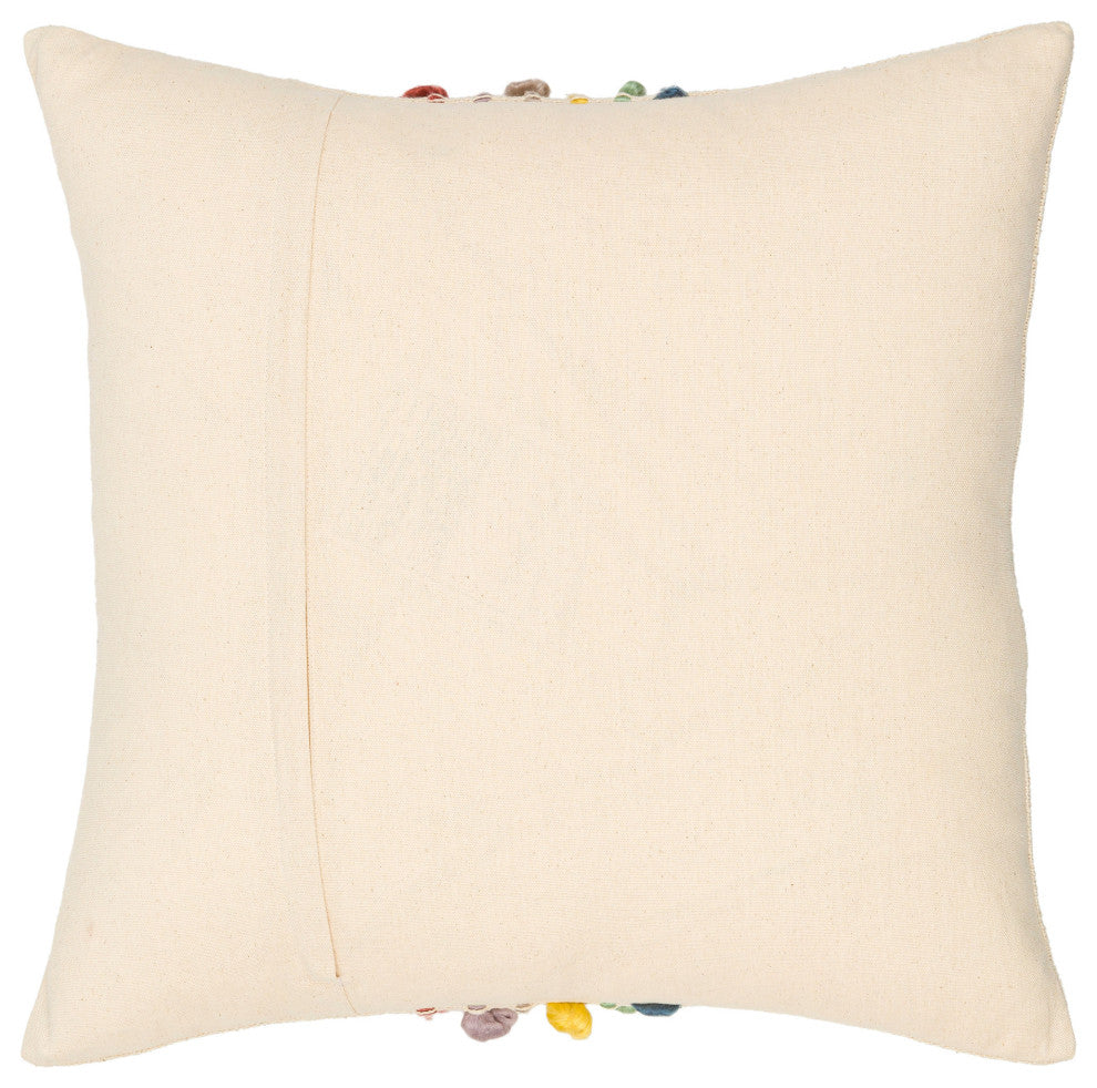 Surya Maysville Burgundy Pillow Shell With Polyester Insert 18"H X 18"W