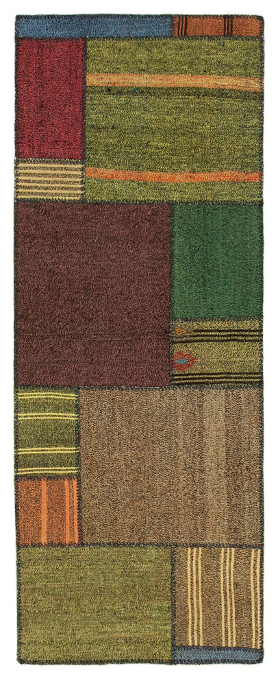 Rug N Carpet - Handmade Turkish 2' 9'' x 7' 3'' Vintage Patchwork Kilim Rug