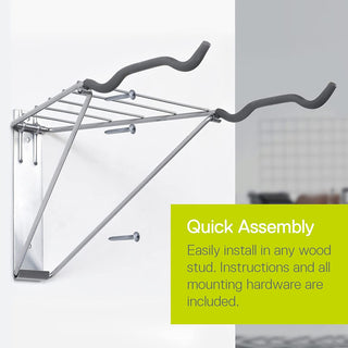 Two Bike Wall Mount Rack w/ Shelf