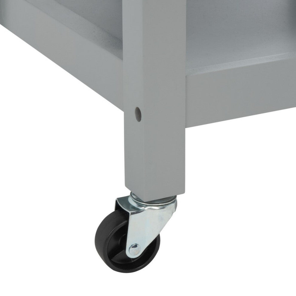 Safavieh Locklyn 1 Door 2 Drawer 2 Shelf Cart, Grey/Natural