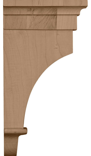 6 1/2"W x 6 1/2"D x 12"H Raised Fluting Corbel, Cherry