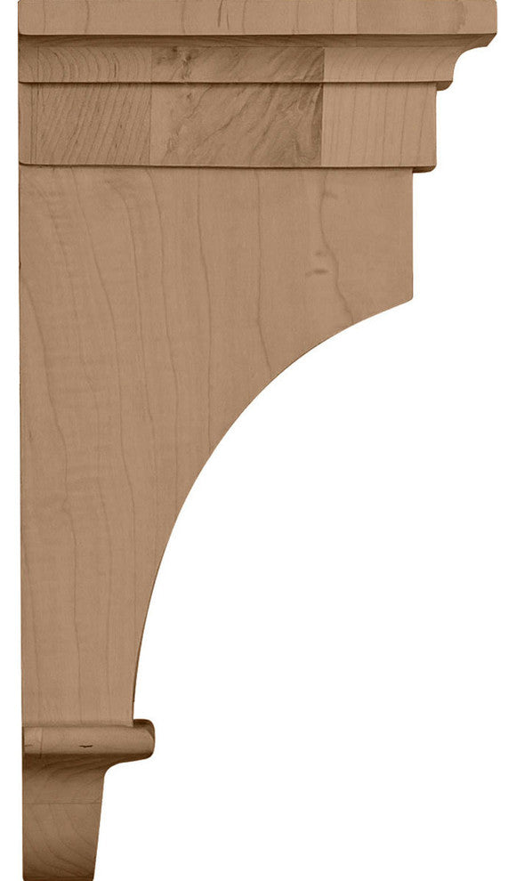 6 1/2"W x 6 1/2"D x 12"H Raised Fluting Corbel, Cherry