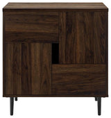 Addison 30" Modern Color Pop Accent Cabinet - Dark Walnut/Navy Interior