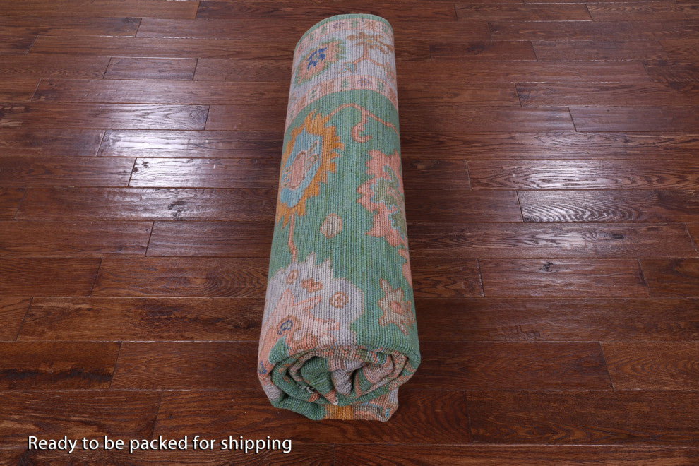8' 1" X 10' 0" Hand Knotted Turkish Oushak Wool Rug - Q13613