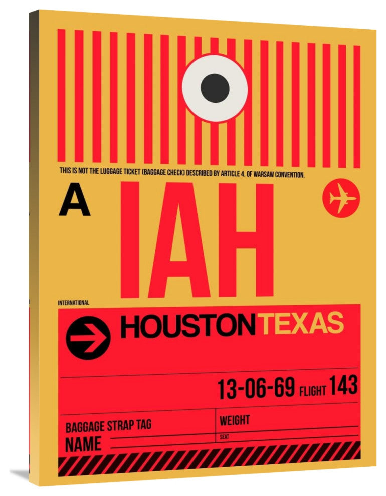 "IAH Houston Luggage Tag 1" Fine Art Print