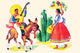 Burro Rider Serenades La Senorita - Fine Art Giclee Print 24" x 36"