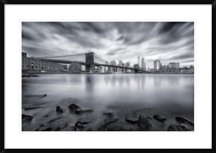 "Brooklyn Bridge" Framed Digital Print by Javier De La, 38"x26"