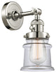 Small Canton 1-Light Sconce, Polished Nickel, Clear