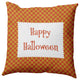 Happy Halloween Checks Accent Pillow, Rust, 20"x20"