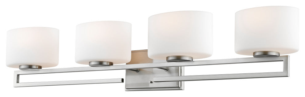 Zlite 335-4V-BN-LED 4-Light Vanity, Matte Opal