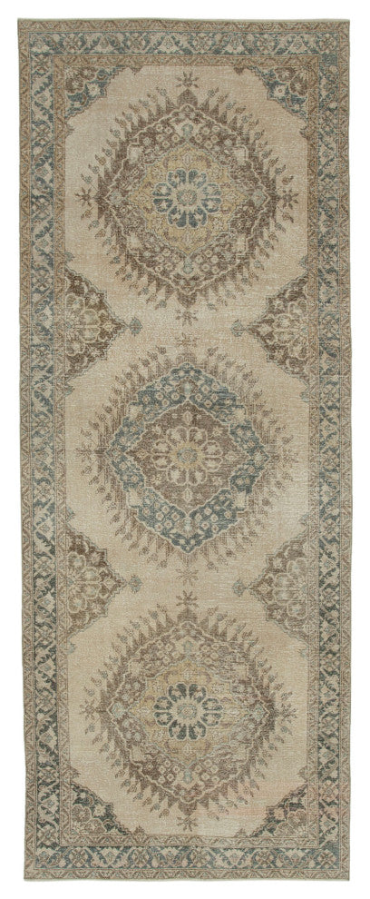 Rug N Carpet - Handmade Anatolian 4' 8" x 12' 5" Antique Runner Rug