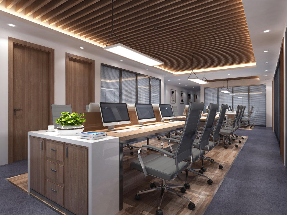 Ergonomic High Back Swivel Boss Ribbed PU Leather Office Chair Modern, Gray