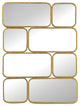 32 Inch Luxury Wall Decor Mirror, 8 Gold Finished Curved Metal Frames