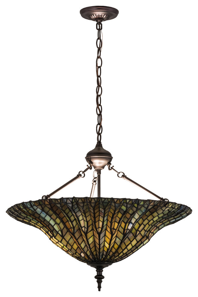 24W Tiffany Lotus Leaf Inverted Pendant