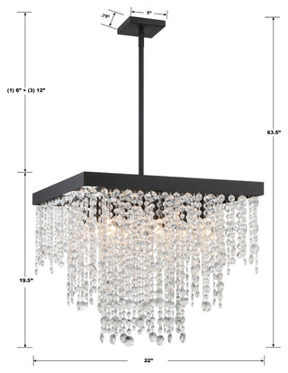 Winham 8-Light Black Forged Chandelier