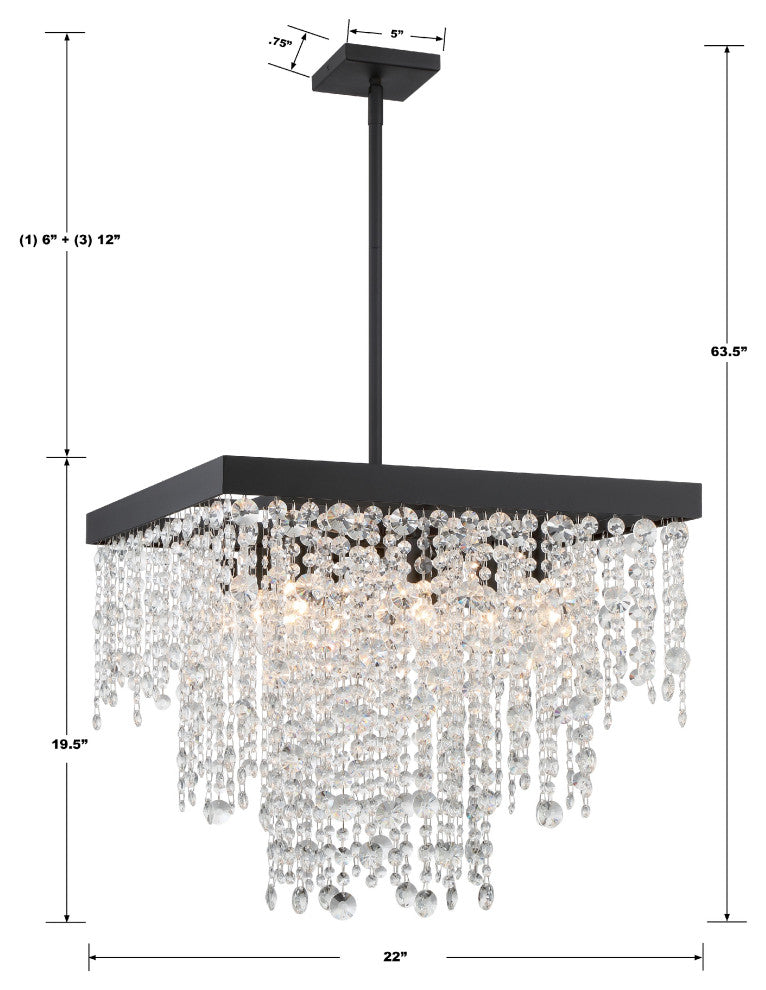 Winham 8-Light Black Forged Chandelier