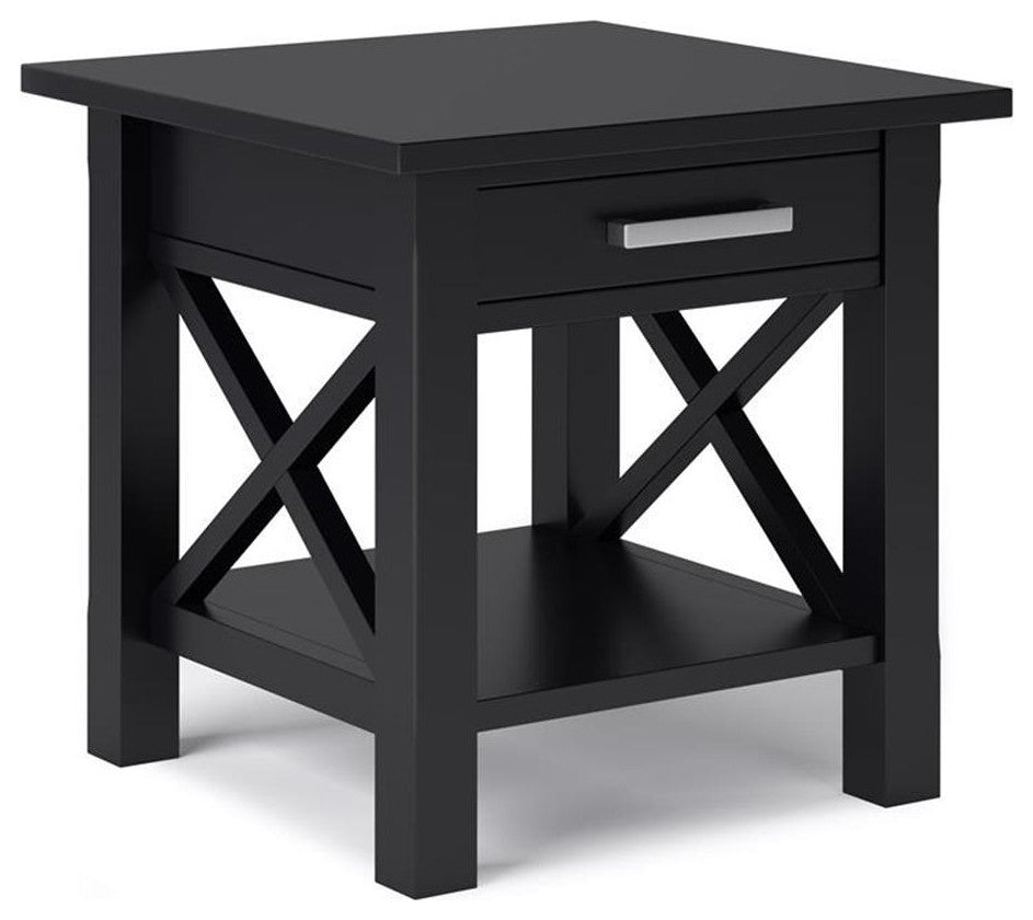 Kitchener Solid Wood End Table In Black