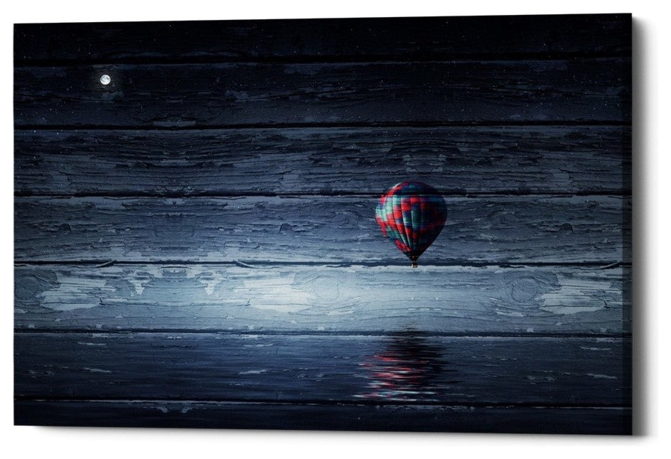 Epic Graffiti "Wood Series: One Air Balloon" Giclee Canvas Wall Art, 18"x26"
