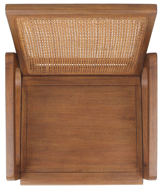 Davina Teak Dining Side Arm Chair, Java Brown