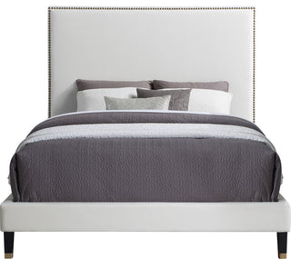 Harlie Velvet Upholstered Bed, Cream, King