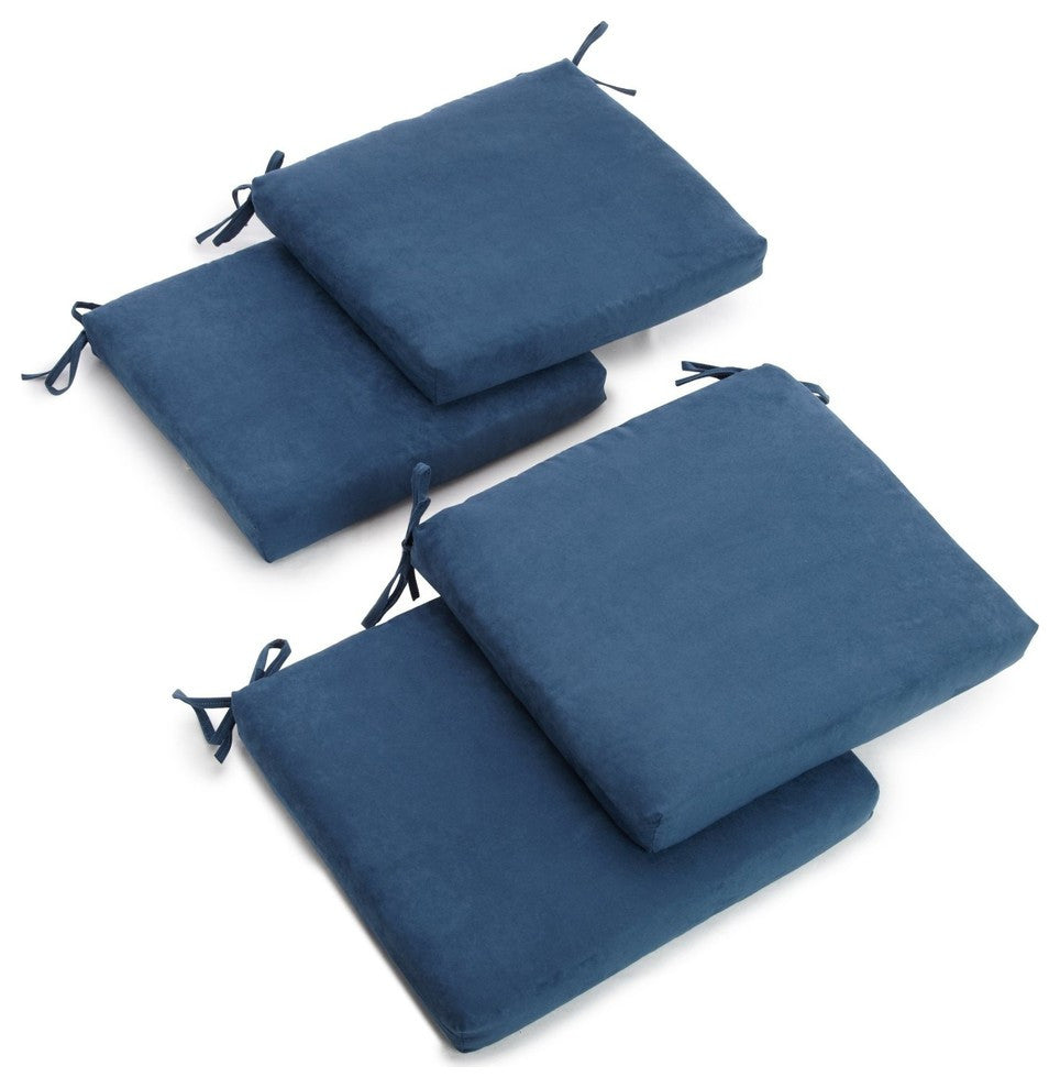 20"x21" Polyester Chair Cushion, Set of 4, Indigo