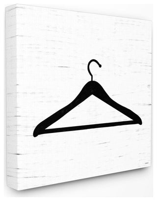 Hanger Laundry Bathroom Black And White Design, 24"x24"