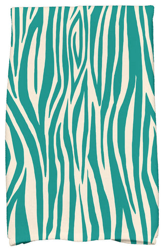 Wood Stripe Geometric Print Hand Towel, Jade