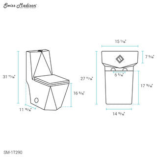 Brusque One-Piece Square Toilet Dual-Flush 1.1/1.6 gpf