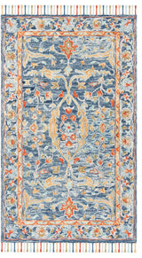 Safavieh Aspen Apn116M Bohemian Rug, Blue/Rust, 7'0"x7'0" Square