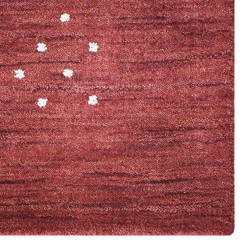 HAND KNOTTED LOOM WOOL ECO-FRIENDLY AREA RUGS - Rectangle, Red, Contemporary