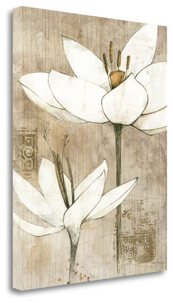 "Pencil Florals I" By Avery Tillmon, Giclee Print on Gallery Wrap Canvas